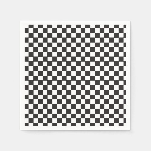 Retro Black Check Skateboard Birthday Napkins