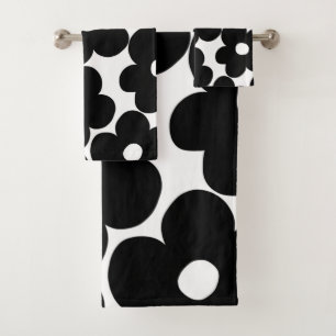 Retro Black Daisies #1 #decor #art Bath Towel Set
