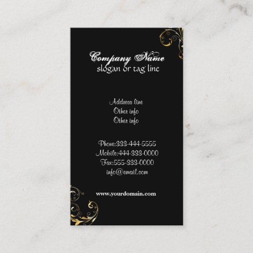 Customizable Retro Black Elegant Business Cards
