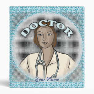 Retro black female doctor 3 ring binder