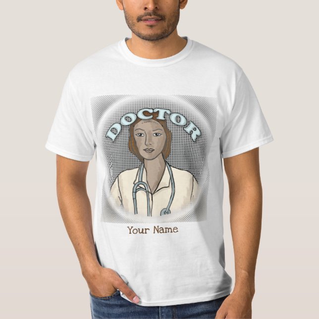 Retro black female doctor  T-Shirt (Front)
