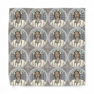 Retro black female nurse bandana