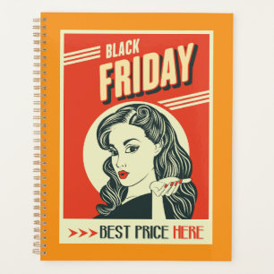 Retro Black Friday Pop Art Pin-Up Girl Planner