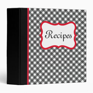 Retro Black Gingham Recipe Binder Gift