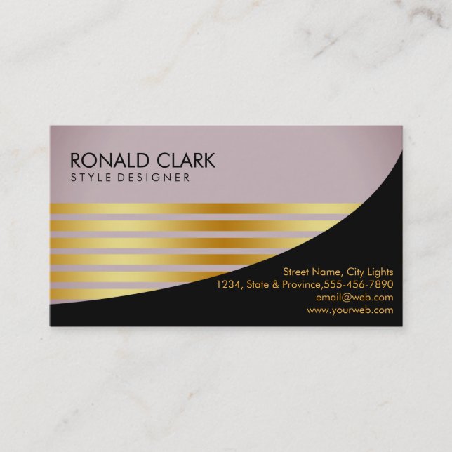 Retro Black Gold Financial Services Construction Business Card (Front)