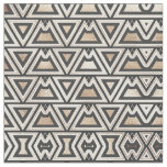 Retro Black Gold White Triangle Geometric Fabric