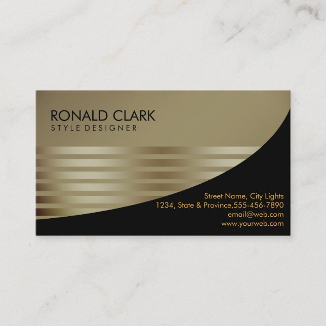 Retro Black Gray Financial Services Construction Business Card (Front)