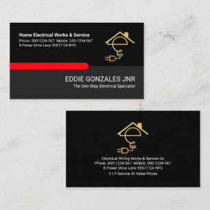 Retro Black Grey Electrical Layers Business Card