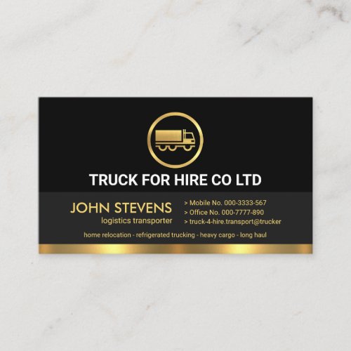 Retro Black Grey Layers Trucker Business Card