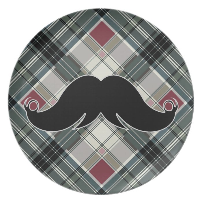 Retro Black Handlebar Mustache Moustache Plates