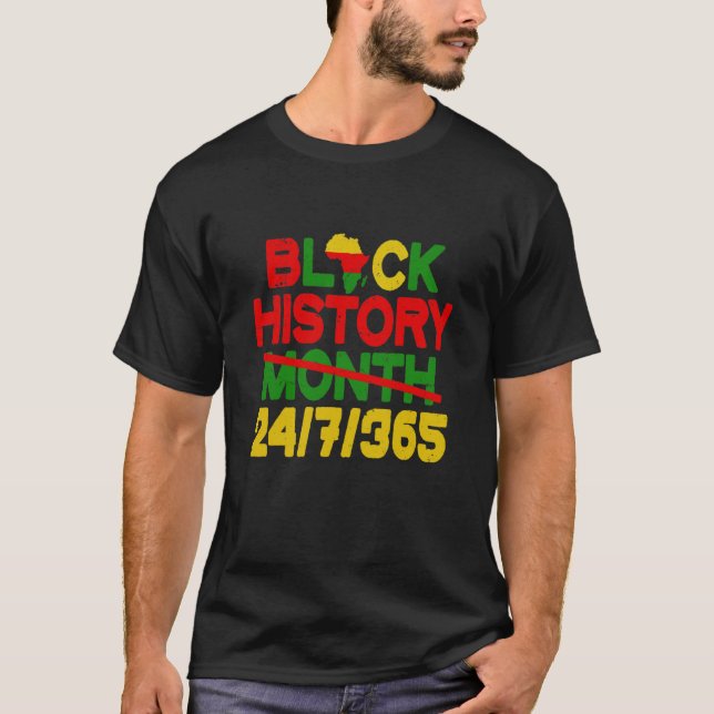 Retro Black History Black History 365 Melanin Prid T-Shirt (Front)