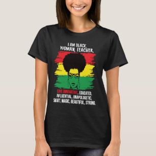Retro Black History Month Proud Black Teacher Magi T-Shirt