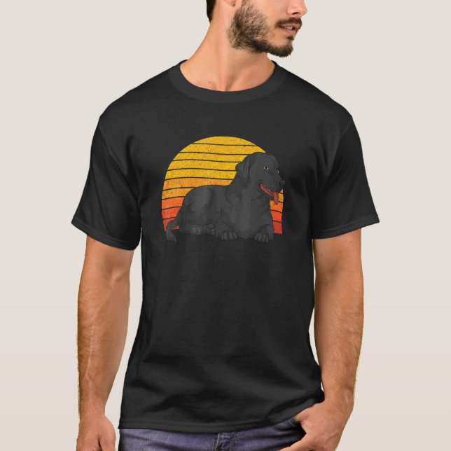 Retro Black Labrador  Dog Owner Pet Animal Black L T-Shirt (Front)