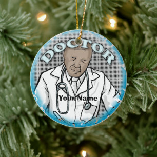 Retro Black Male Doctor ornament
