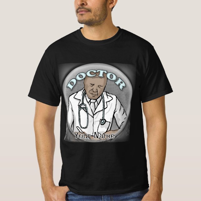 Retro black Male Doctor T-Shirt (Front)