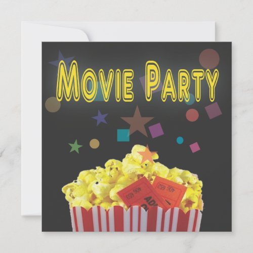 Retro Black Movie Birthday Party Invitation