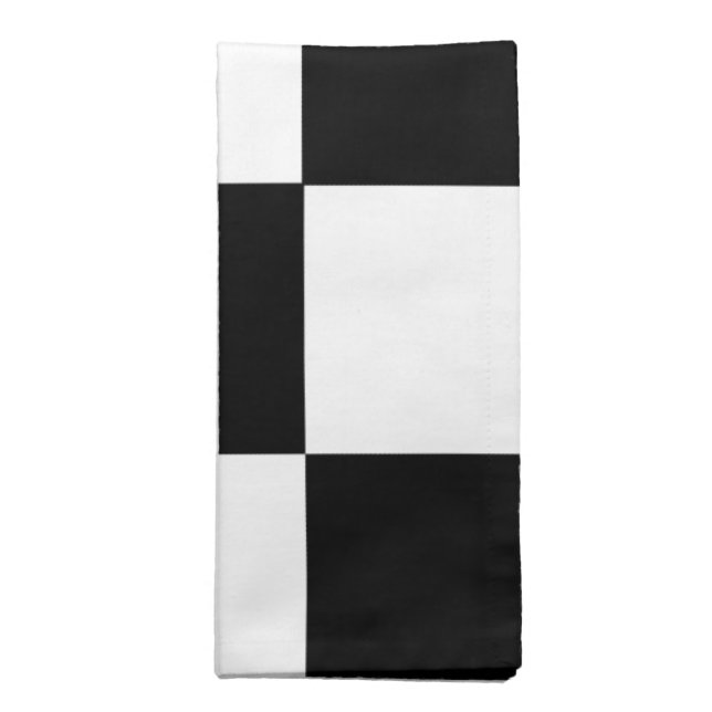 Retro Black n White Checkerboard Pattern Napkins (Folded)