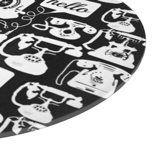Retro Black or any color & White Telephone Pattern Cutting Board