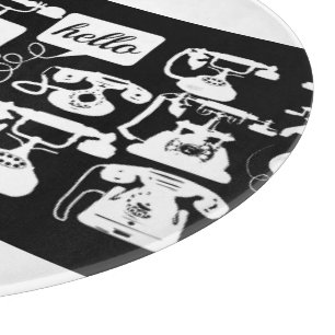 Retro Black or any color & White Telephone Pattern Cutting Board