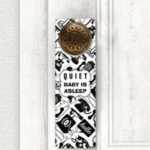 Retro Black or any color & White Telephone Pattern Door Hanger