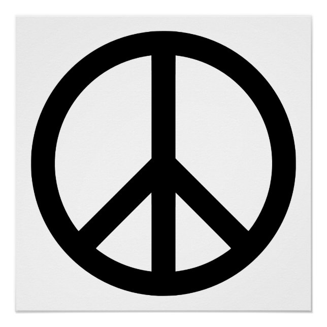 Retro Black Peace Symbol Poster (Front)