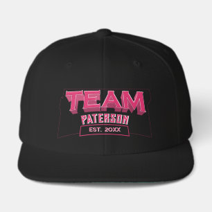 Retro Black Pink Sports Family Custom Team Name Visor