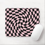 Retro Black Pink Warped Checks Checkered Dorm     Mouse Pad<br><div class="desc">Modern and trendy warped checks. Retro checkered pattern design in groovy vibrant colors. Checkered home decor and gifts. This nice retro psychedelic design takes you to the wonderland. Warped checks in vibrant colors. Twirl and swirl,  twist checks,  checkered checkerboard pattern</div>