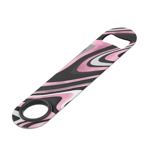 Retro Black Pink Wavy Lines Modern Design Bar Key