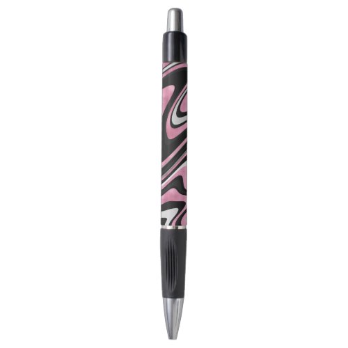 Retro Black Pink Wavy Lines Modern Design Pen