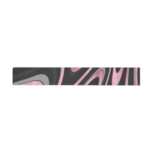 Retro Black Pink Wavy Lines Modern Design Wrap Around Label