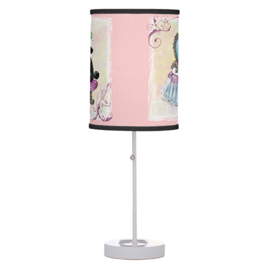 Retro Black Poodle Boudoir Table Lamp (Front)