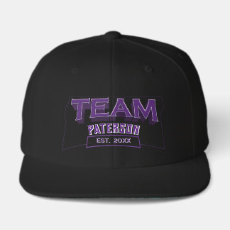 Retro Black Purple Sports Trendy Custom Team Name Visor