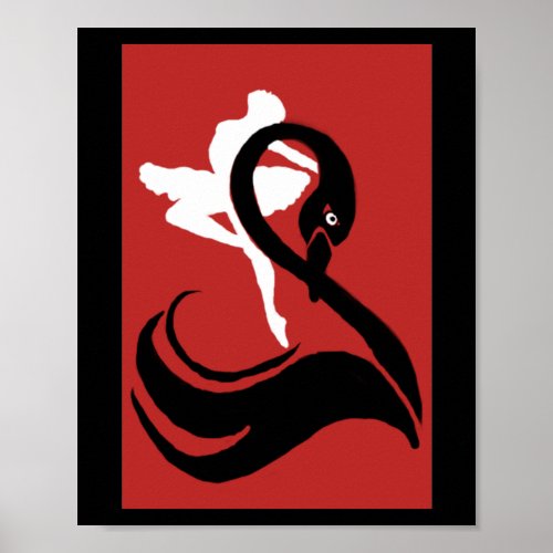 Retro Black Swan Poster