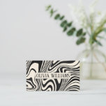 Retro Black Swirl Abstract Pattern Business Card