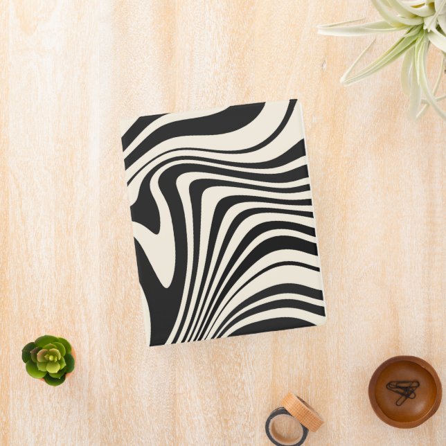 Retro Black Swirl Abstract Pattern Mini Binder (InSitu)