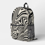 Retro Black Swirl Abstract Pattern Printed Backpack