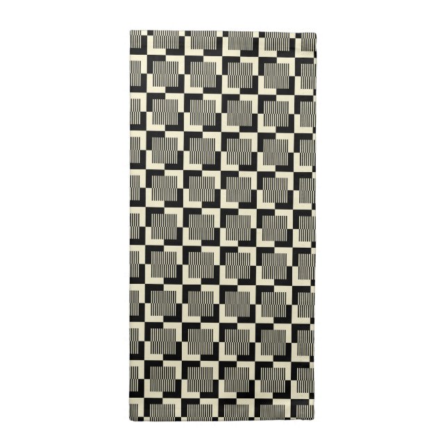 Retro Black & Tan Pattern Cloth Napkin (Half Fold)