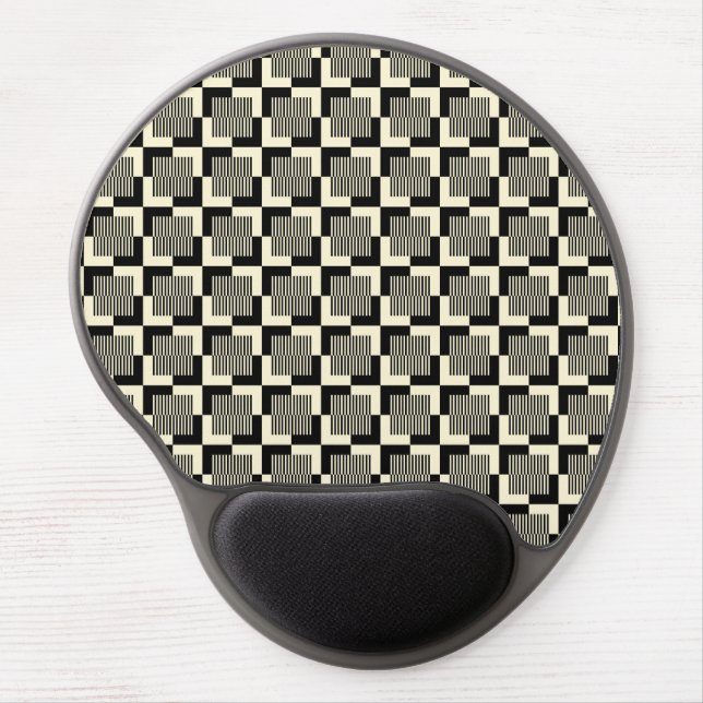 Retro Black & Tan Pattern Gel Mouse Pad (Front)
