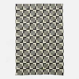 Retro Black & Tan Pattern Kitchen Towel