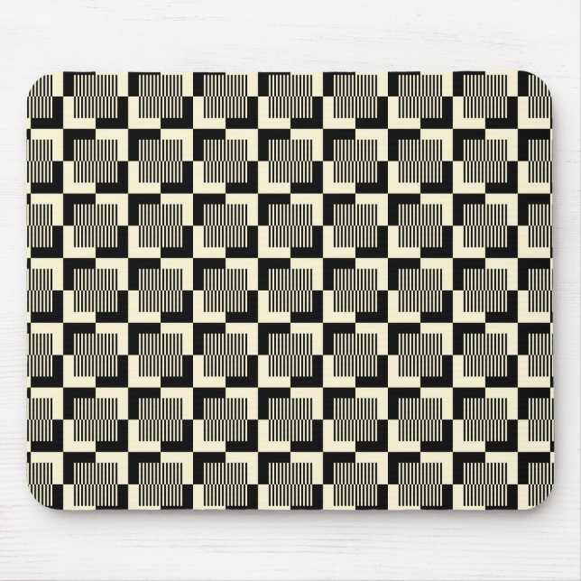 Retro Black & Tan Pattern Mouse Pad (Front)
