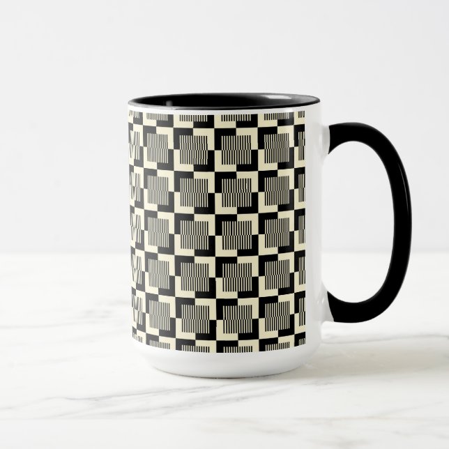 Retro Black & Tan Pattern Mug (Right)