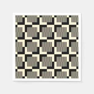 Retro Black & Tan Pattern Napkins