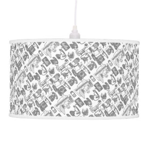 Retro Black Telephone Pattern Pendant Lamp