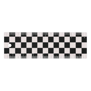 Retro Black White Checks Checkerboard Pattern    Ruler