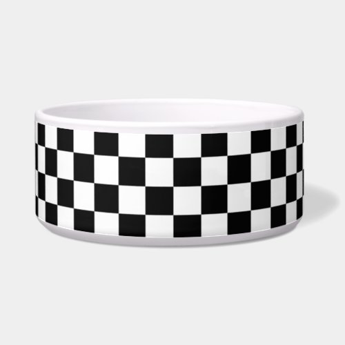 Retro BlackWhite Contrast Checkerboard Pattern Bowl