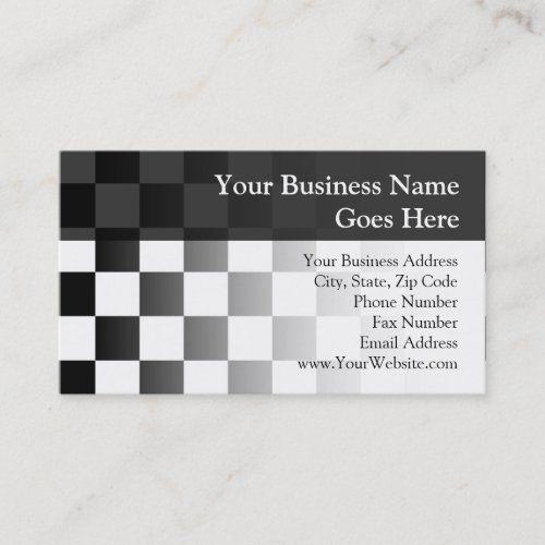 Retro BlackWhite Contrast Checkerboard Pattern Business Card