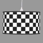 Retro Black/White Contrast Checkerboard Pattern Ceiling Lamp