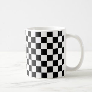 Retro Black/White Contrast Checkerboard Pattern Coffee Mug