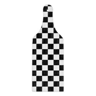Retro Black/White Contrast Checkerboard Pattern Cutting Board