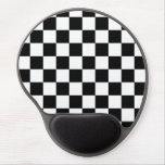 Retro Black/White Contrast Checkerboard Pattern Gel Mouse Pad